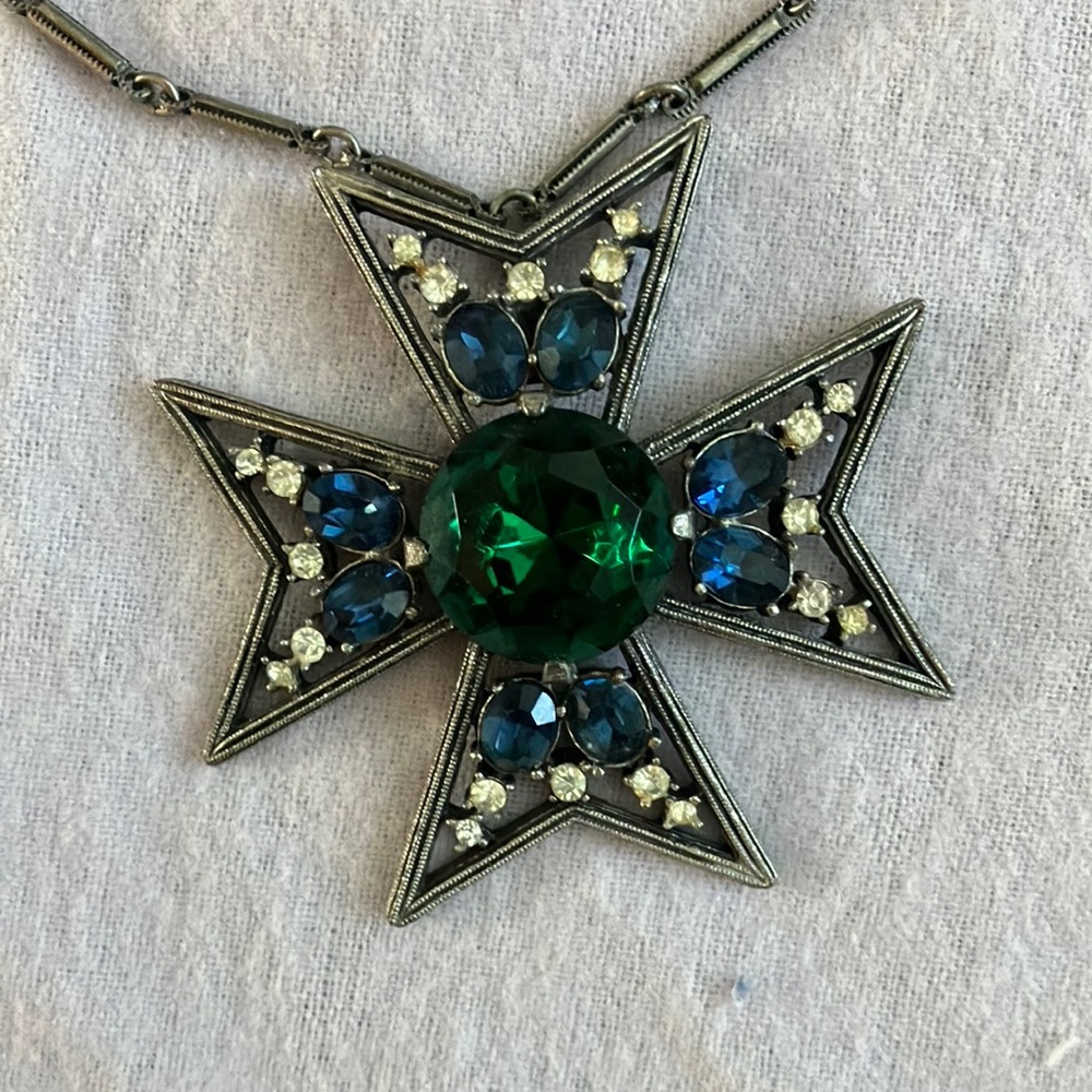 Vintage Maltese cross necklace 1950’s